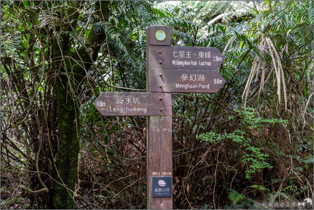 從這個岔路口再往前走約四百公尺即可抵達夢幻湖。如果想要繼續挑展，也可以直攻七星山主峰