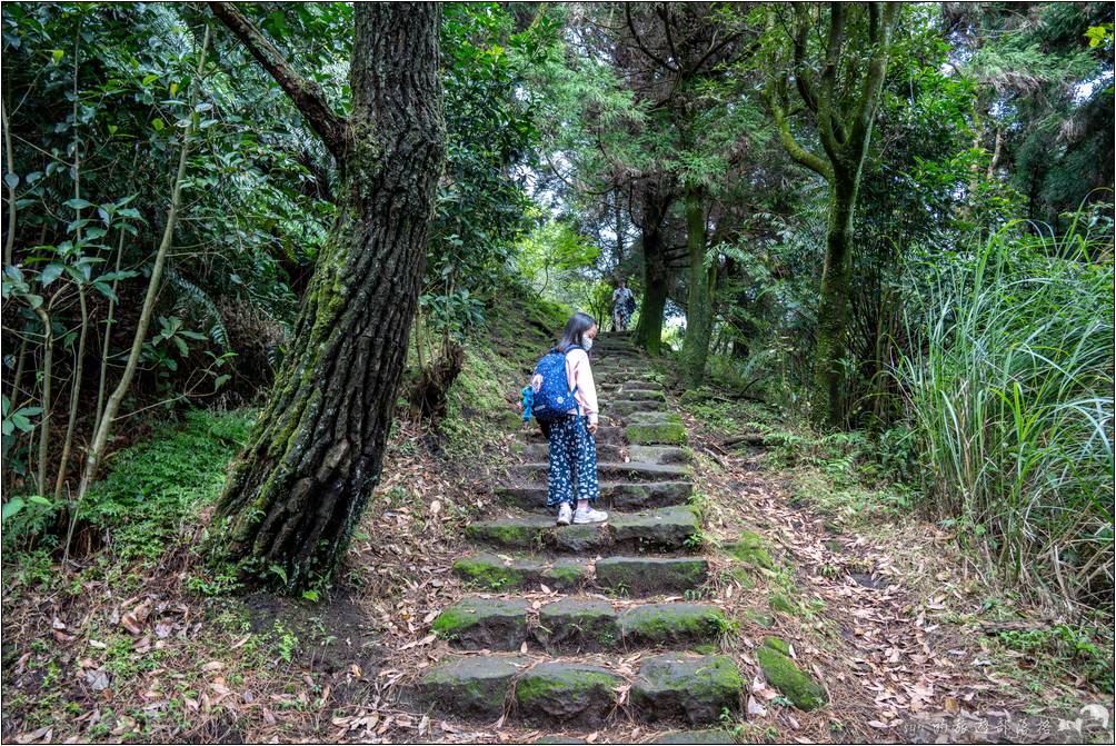 離開剛才的岔路口平台後，就開始是不斷向上的石階路線