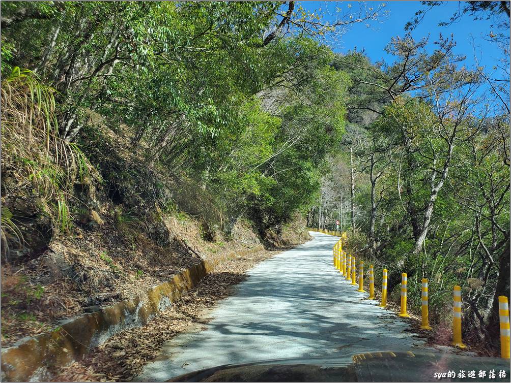 司馬庫斯產業道路路幅不寬，大部分都只有一台車的寬度，部分路段還是在懸崖邊。因此一定要注意單向通車的管制時間。